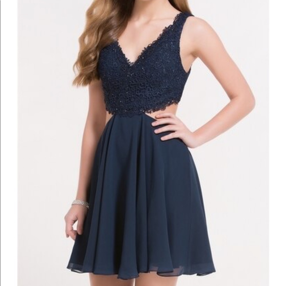 Alyce Paris homecoming dress navy NEW size 6 short